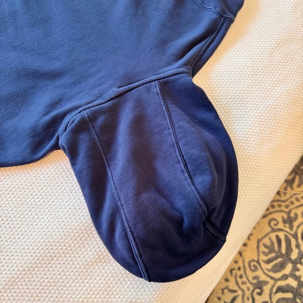 NIKE Navy Blue Fleece Hoodie Sweatshirt w Front Kangaroo Pocket